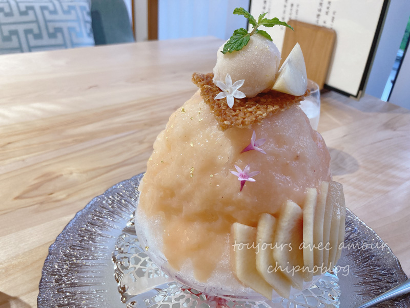 GION NISHI CAFE　桃　かき氷