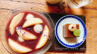 うめぞの茶房　桃　志るこ　飾り羹